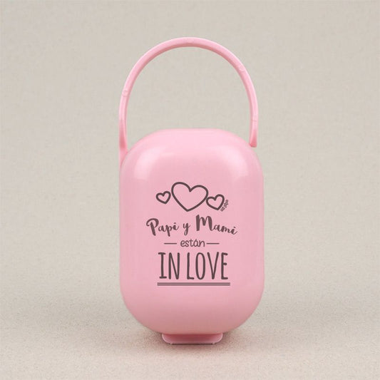 Cajita PORTACHUPETES PAPI Y MAMI ESTÁN IN LOVE Rosa/Azul/Blanco - Mi Pipo