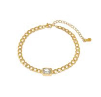 Pulsera Eslabones Plata Chapado Oro