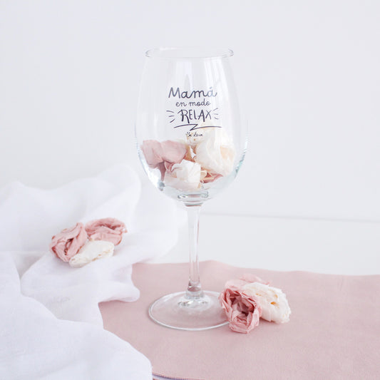 Copa de Vino Mamá en modo Relax- Be Love