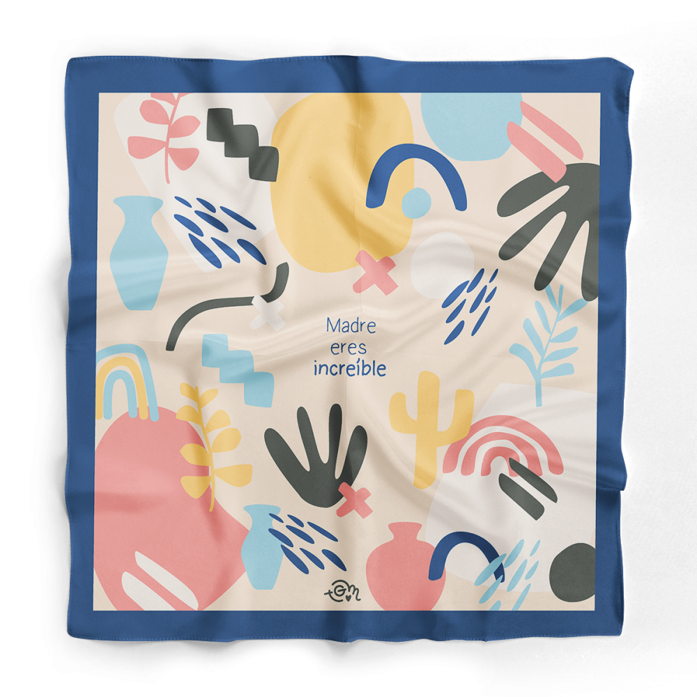 Pañuelo 90x90 MADRE ERES INCREÍBLE- The Great Moustache