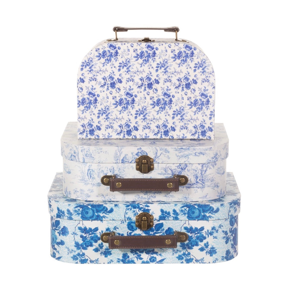 Maleta CELESTE BLUE AND WHITE FLORAL Suitcase - Sass & Belle