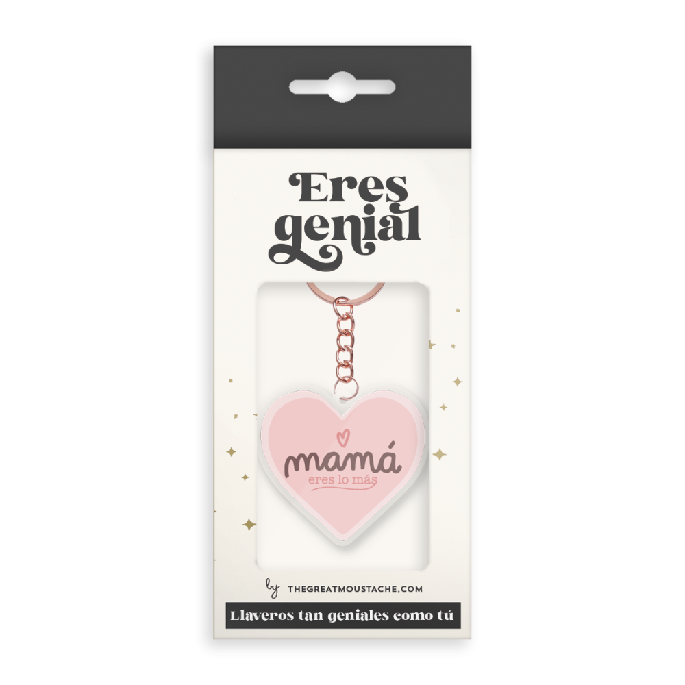 Llavero Metacrilato MAMÁ ERES LO MÁS - The Great Moustache