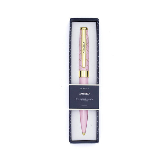 Bolígrafo AMPARO Rosa y Dorado - DRAEGER