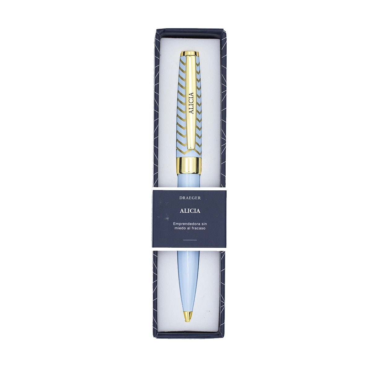 Bolígrafo ALICIA Azul Pastel y Dorado - DRAEGER