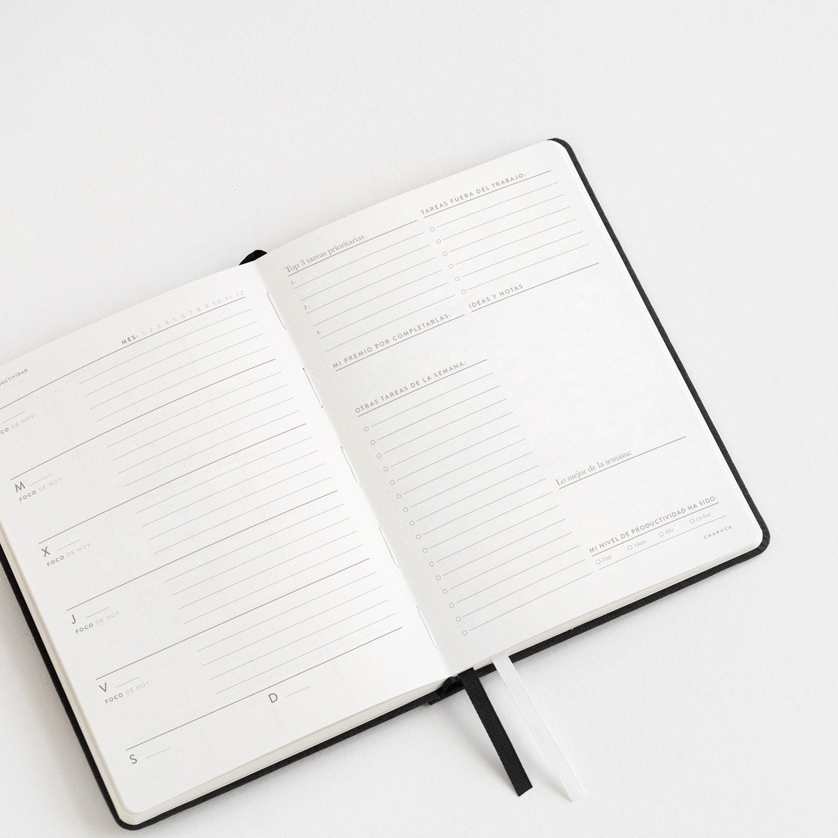 Agenda PRODUCTIVIDAD 100% Negro - CHARUCA