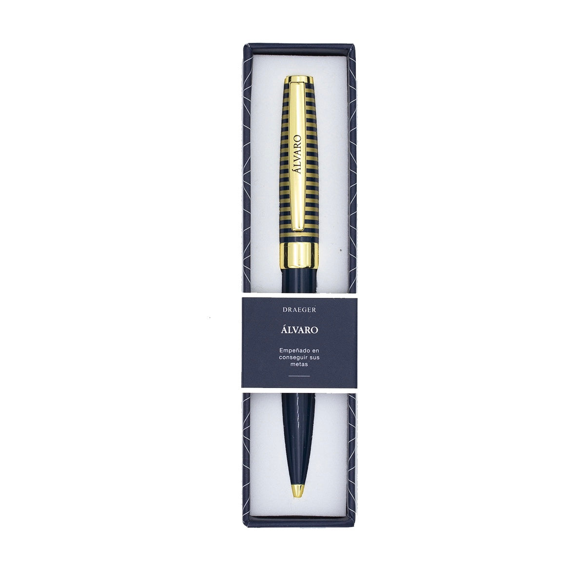 Bolígrafo ÁLVARO Azul Marino y Dorado - DRAEGER