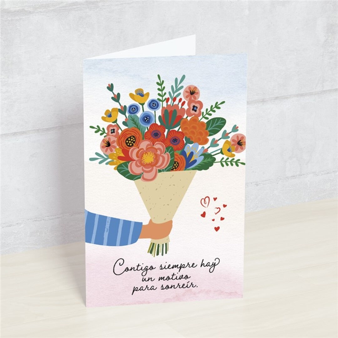 Postal - Contigo siempre hay motivos para sonreír