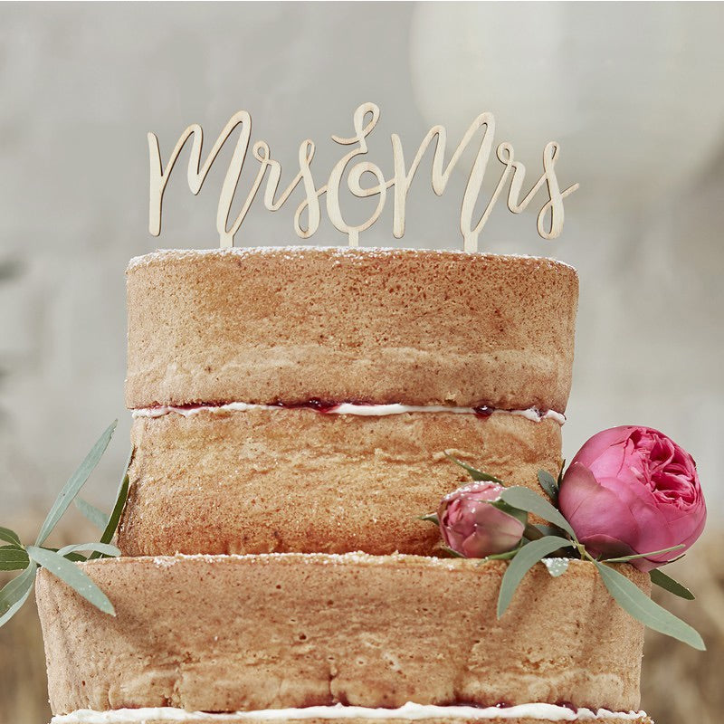 TOPPER DE MADERA PARA TARTA “MRS & MRS”