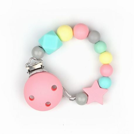 Cadena PORTACHUPETES de Silicona DORA SALMÓN- Mi Pipo