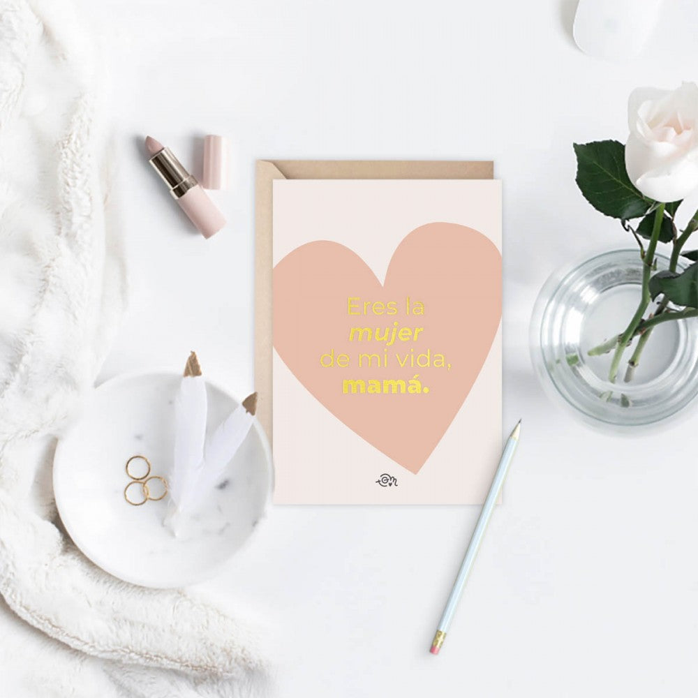 Tarjetón ERES LA MUJER DE MI VIDA MAMÁ- The Great Moustache