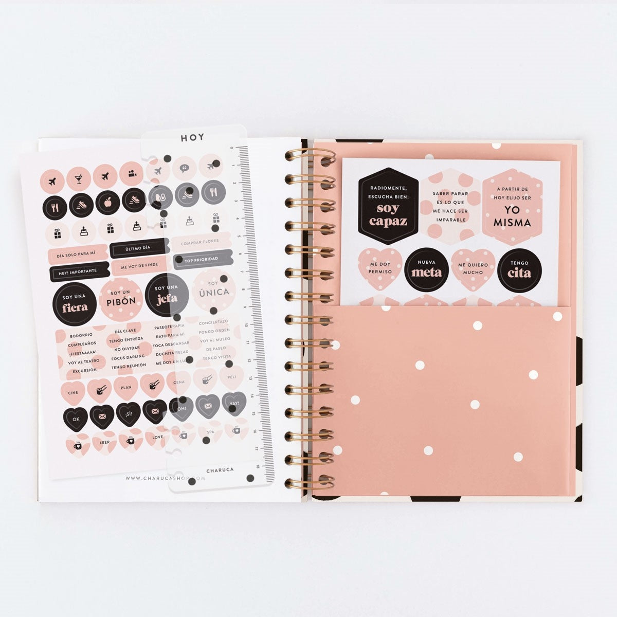 Agenda SIN FECHAS Semana Vista + Notas MINIMAL - CHARUCA