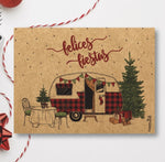 Tarjetón de Navidad FELICES FIESTAS Caravana - Happy Mots