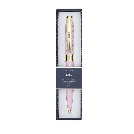 Bolígrafo LOLA Rosa y Dorado - DRAEGER