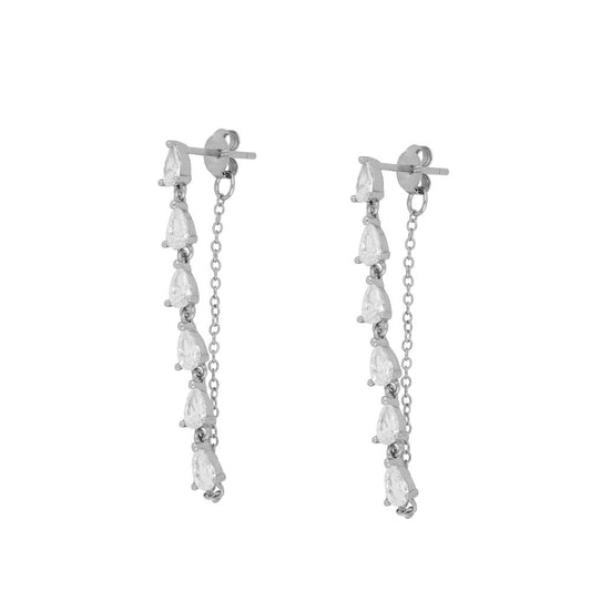 PENDIENTES TEARS WHITE PLATA 925