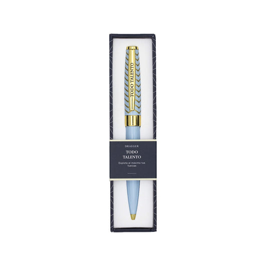 Bolígrafo TODO TALENTO Azul Pastel y Dorado - DRAE