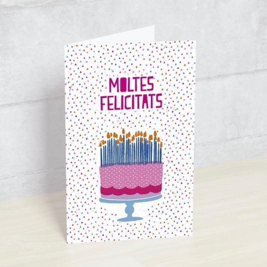 Postal - Moltes felicitats (pastís)