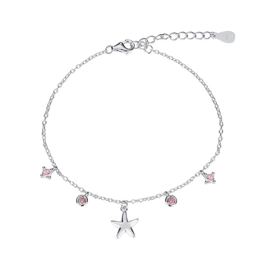 Pulsera de plata Estrella Zirc Pink