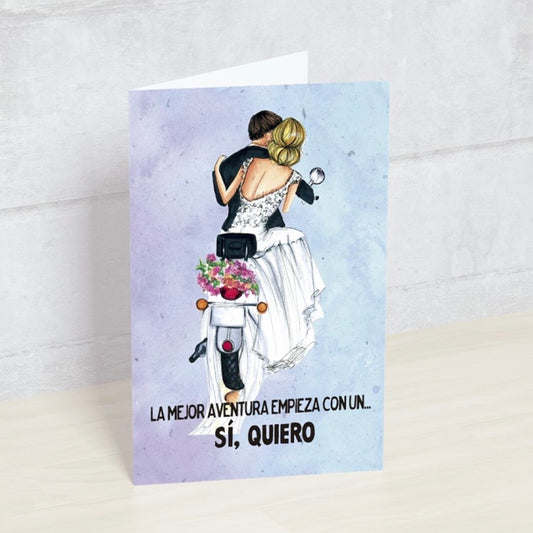 Postal - La mejor aventura empieza con un SI, QUIERO