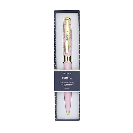 Bolígrafo MÓNICA Rosa y Dorado - DRAEGER