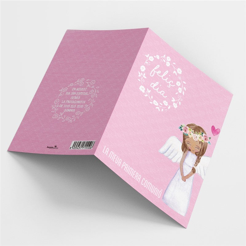 Postal - Feliç dia. Comunió (nena)