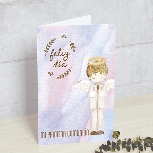 Postal - Feliz día Primera Comunión (niño)