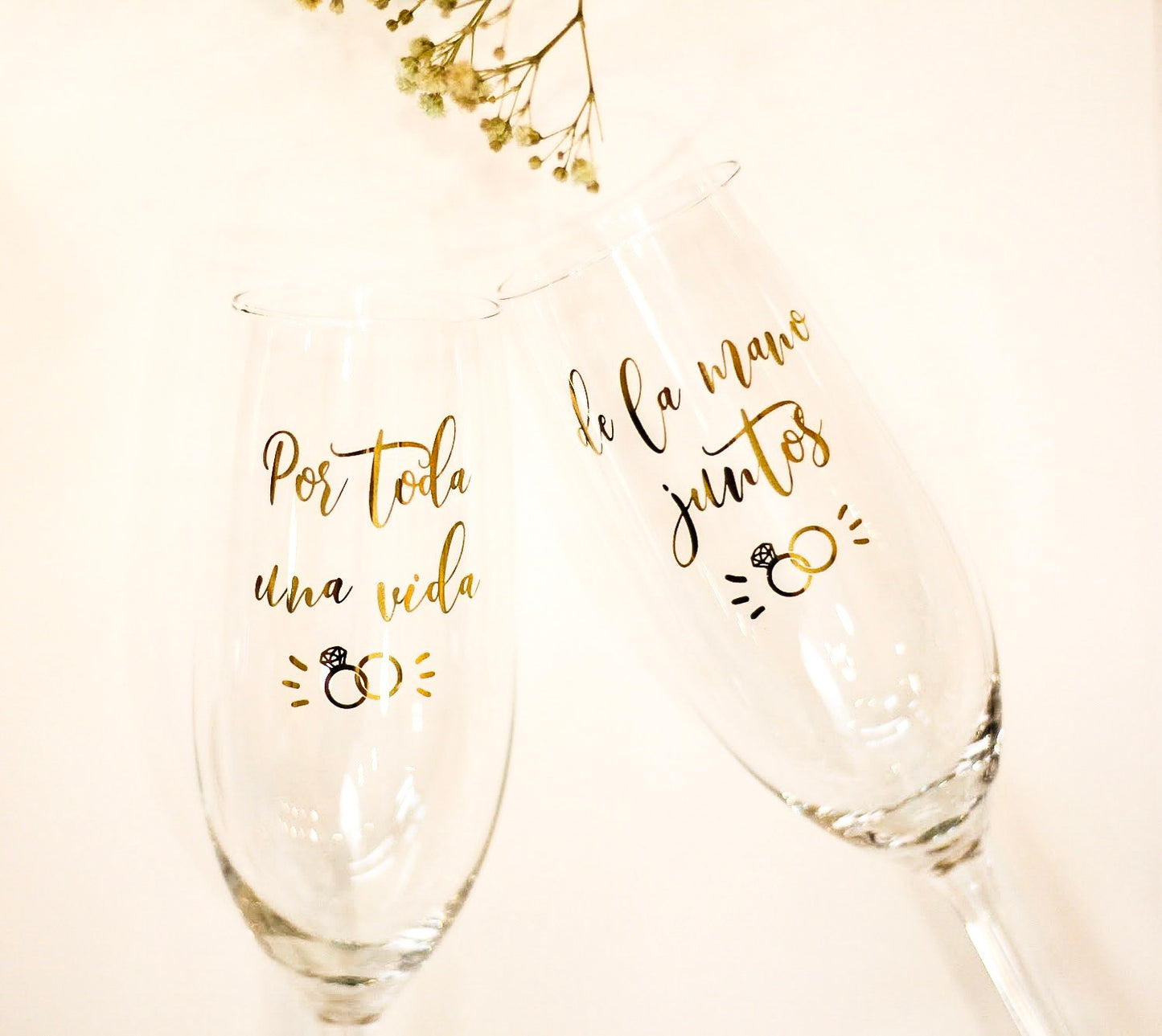 COPAS PARA BRINDAR “POR TODA UNA VIDA...DE LA MANO JUNTOS”- Be Love