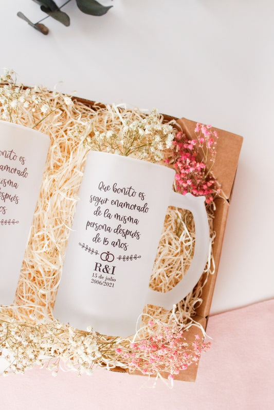 KIT PAREJA DE JARRAS ANIVERSARIO DE BODA-PERSONALIZADO