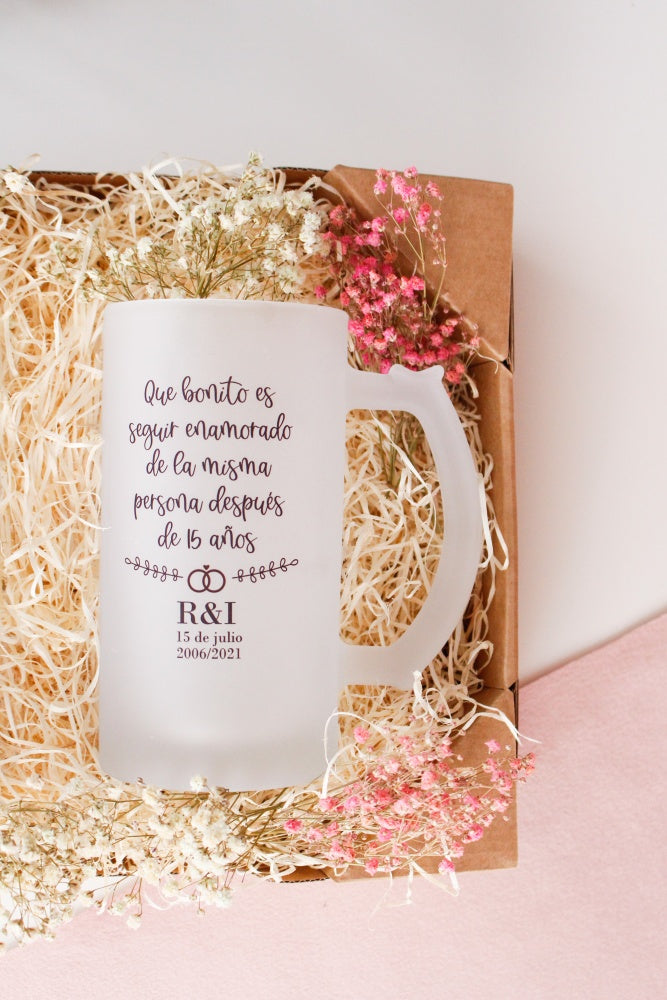 KIT PAREJA DE JARRAS ANIVERSARIO DE BODA-PERSONALIZADO