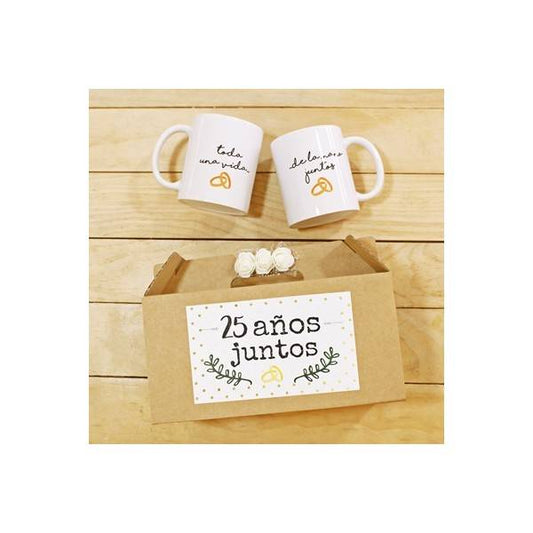 KIT PERSONALIZABLE 2 TAZAS "TODA UNA VIDA DE LA MANO JUNTOS" - Be Love