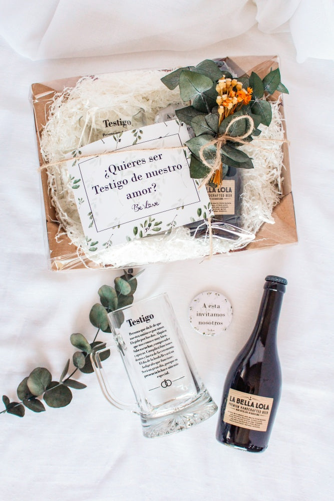 KIT CERVEZA TESTIGO DE BODA- Be Love