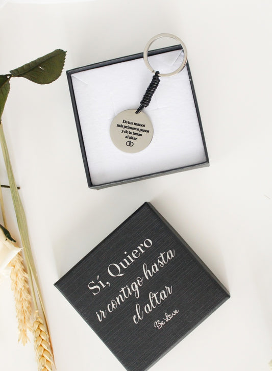 Llavero de acero inoxidable Personalizable Padrino - Be Love