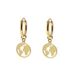 PENDIENTES MUNDO- PLATA CHAPADO ORO 18K