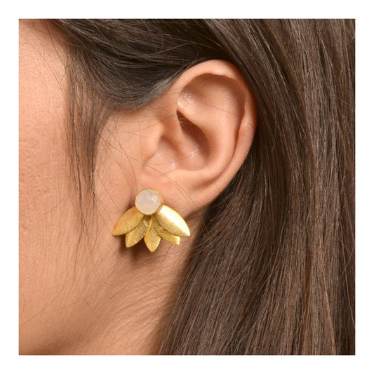 PENDIENTES HOJAS- Plata Chapado Oro