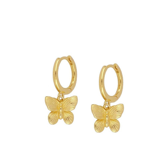 PENDIENTES BUTTERFLY- PLATA CHAPADO ORO 18K