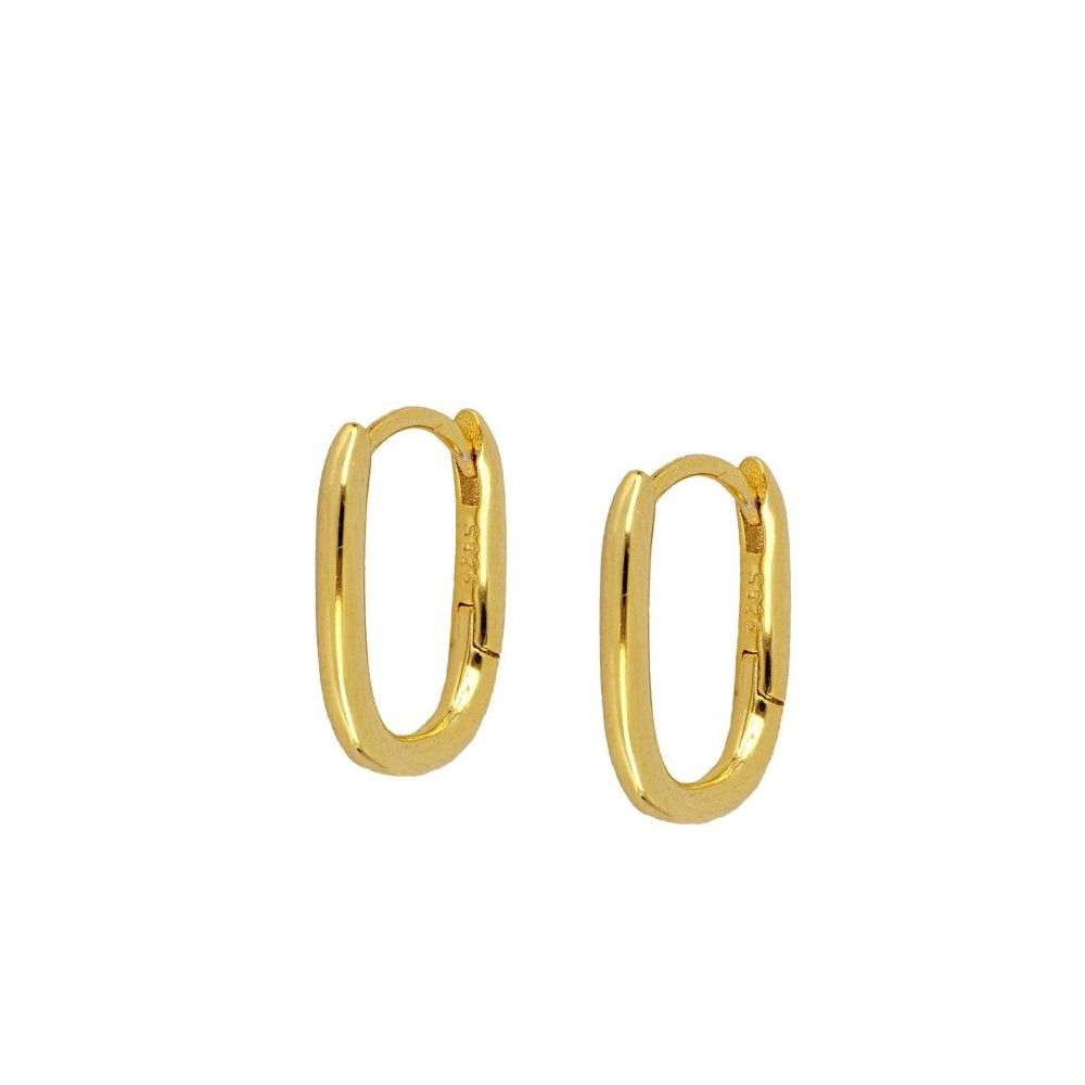 PENDIENTES OVAL- PLATA CHAPADO ORO 18K