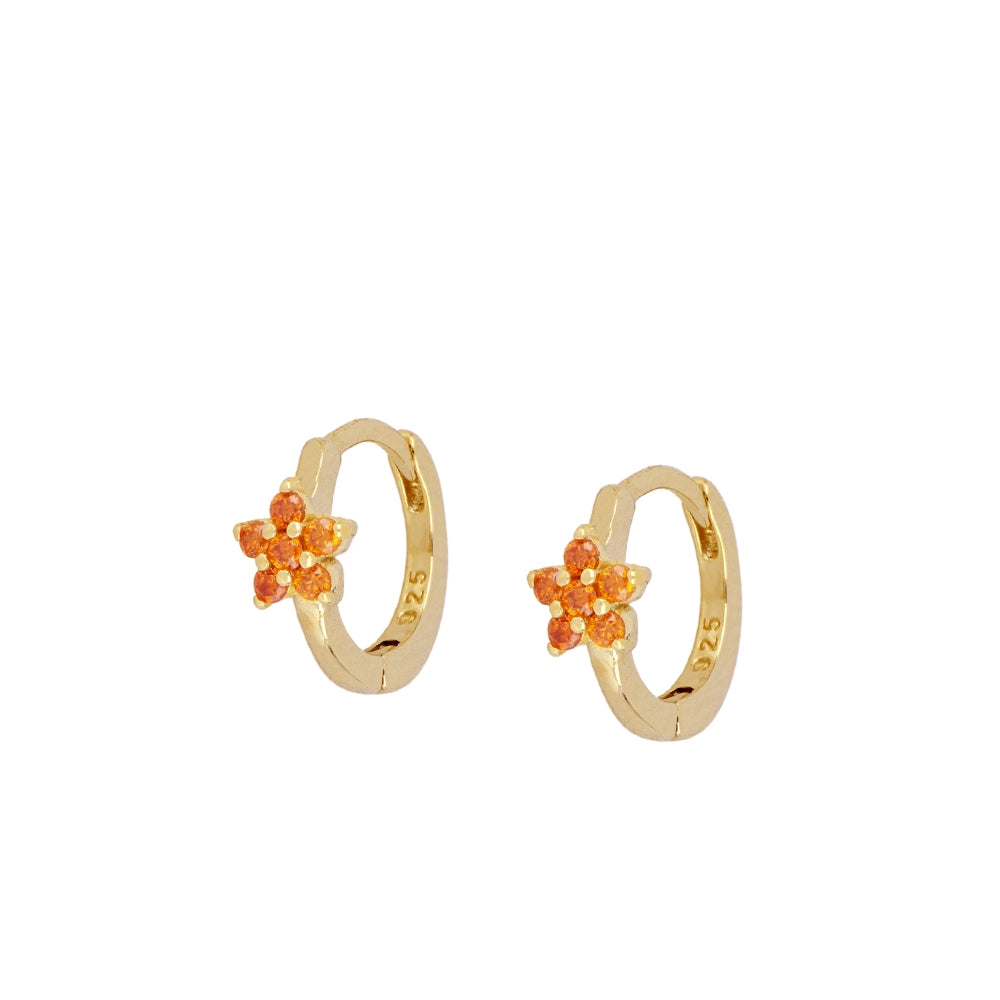 Pendientes Flowers Zirc-BLANCO/LILA/NARANJA