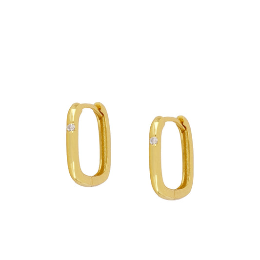 PENDIENTE SQUARE- Plata Chapado Oro 18k