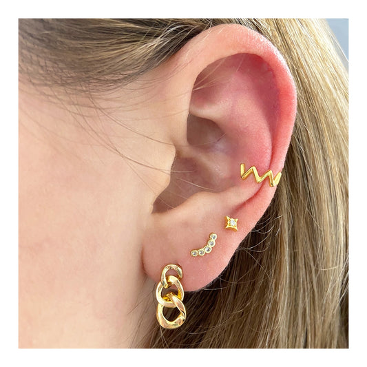 Pendientes Eslabones. Plata y Plata Chapado Oro.