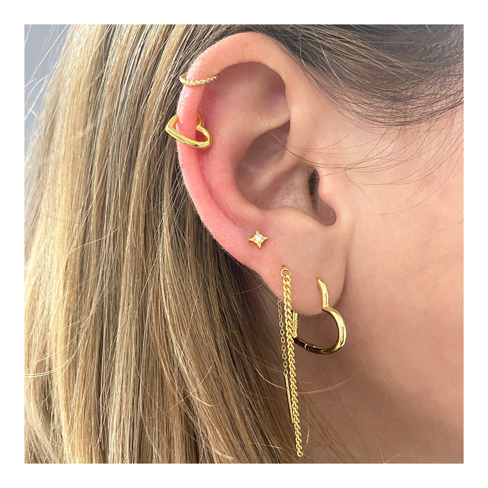 PENDIENTES CORAZÓN. Plata y Plata Chapado Oro