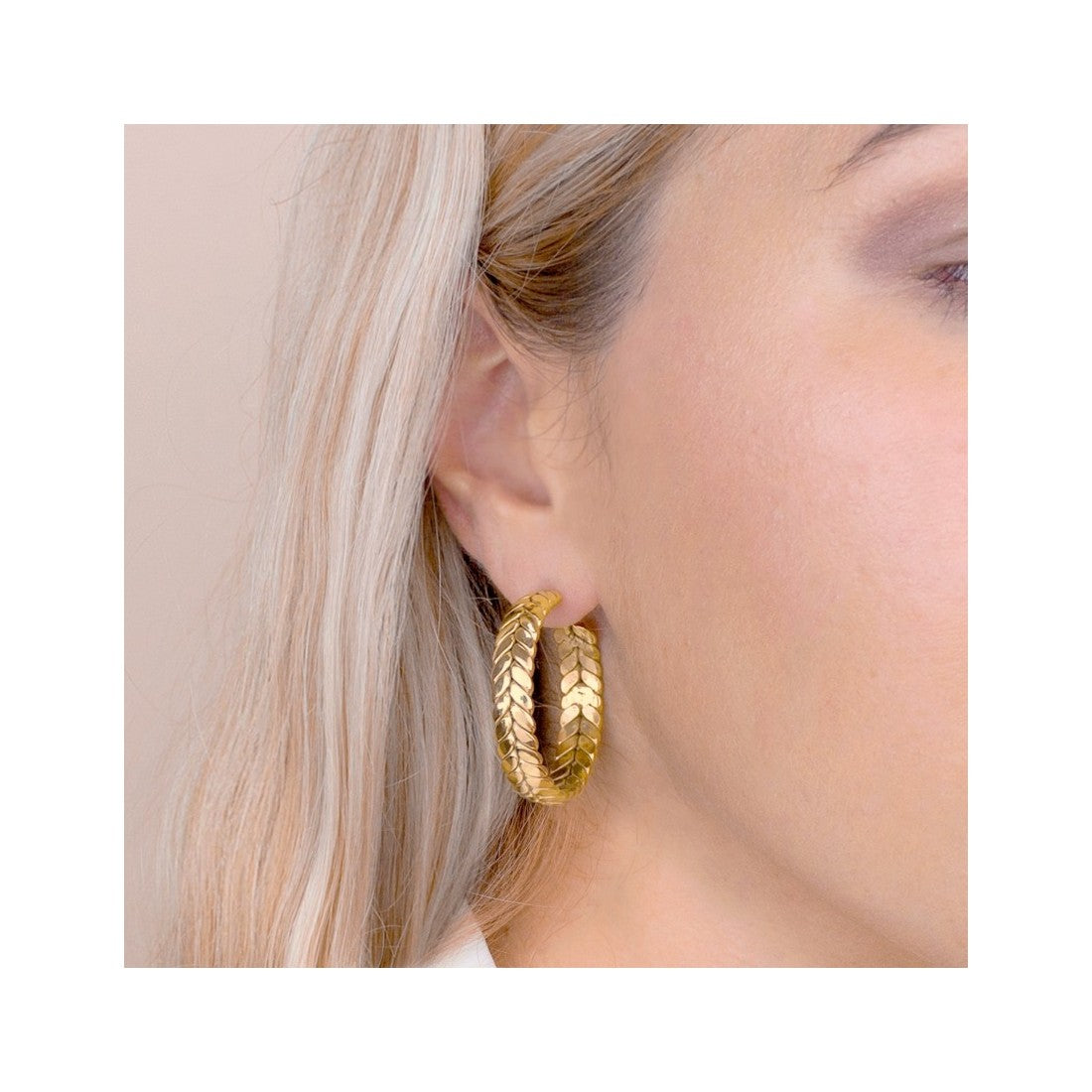 Pendientes Aro Espiga-ACERO