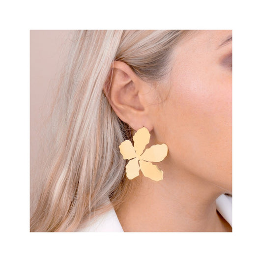 PENDIENTES BIG FLOWER-Acero