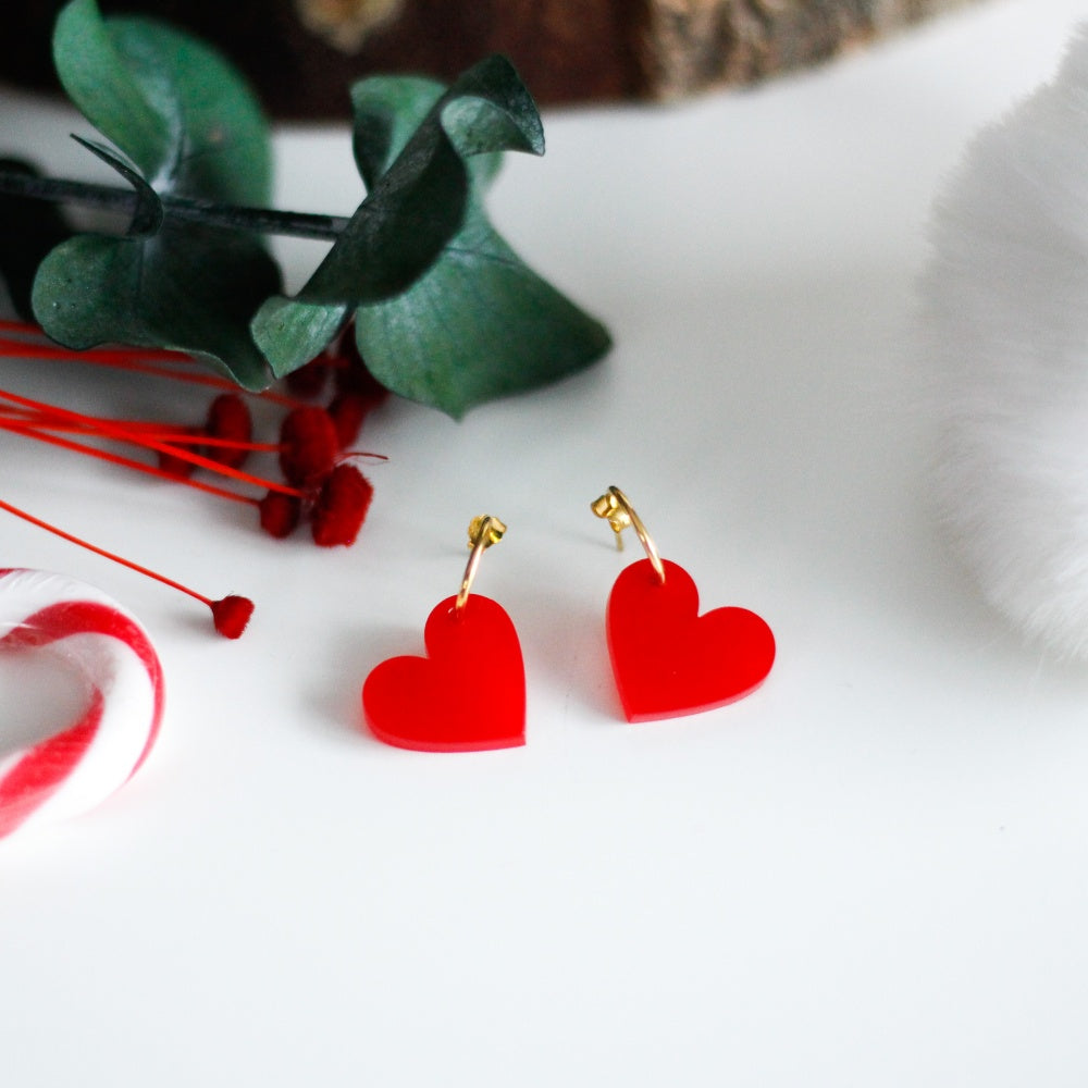 Pendientes Corazones Rojos- Be Love