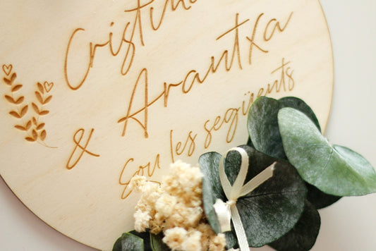 Placa de Madera Eucalipto Personalizada- Be Love