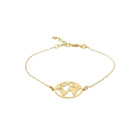 PULSERA WORLD- Plata Chapado Oro 18 k