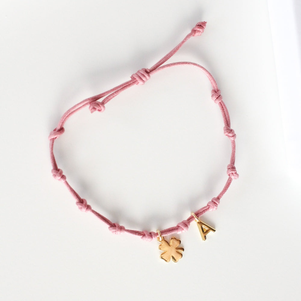 Pulsera "Que SUERTE tenerte" Inicial Plata-Be Love