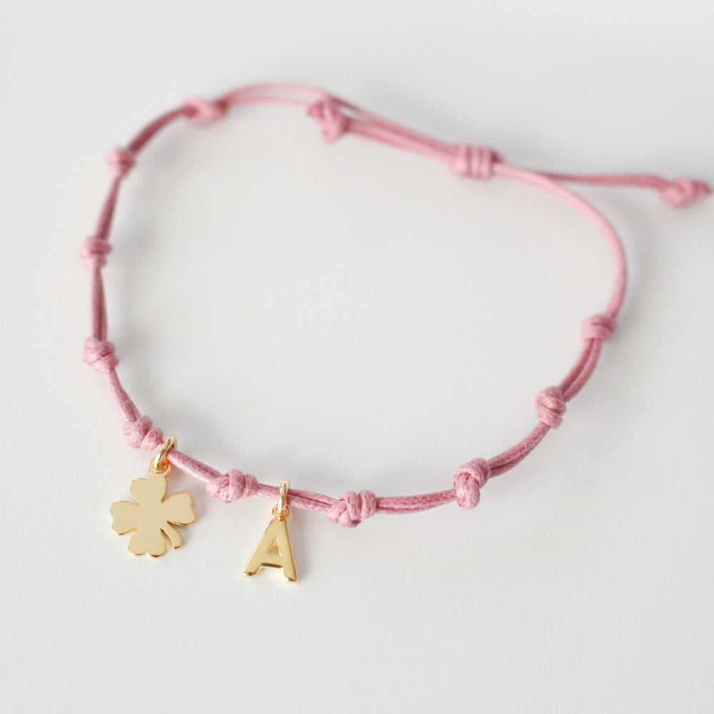 Pulsera "Que SUERTE tenerte" Inicial Plata-Be Love