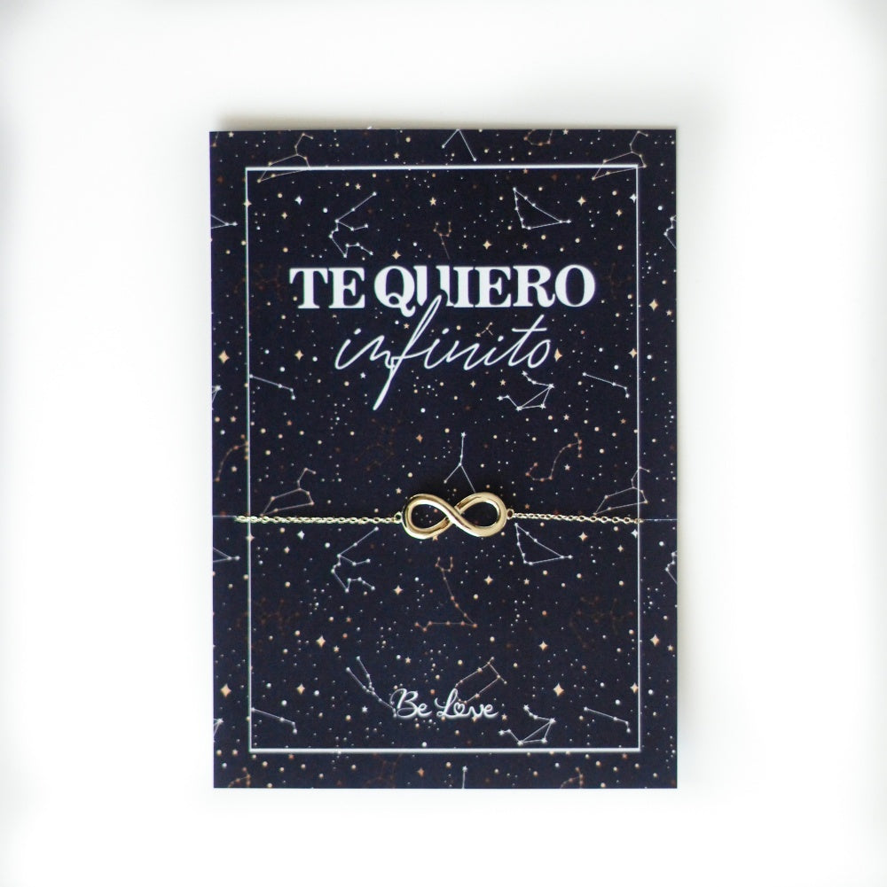 Pulsera TE QUIERO infinito, Plata Chapado Oro- Be Love