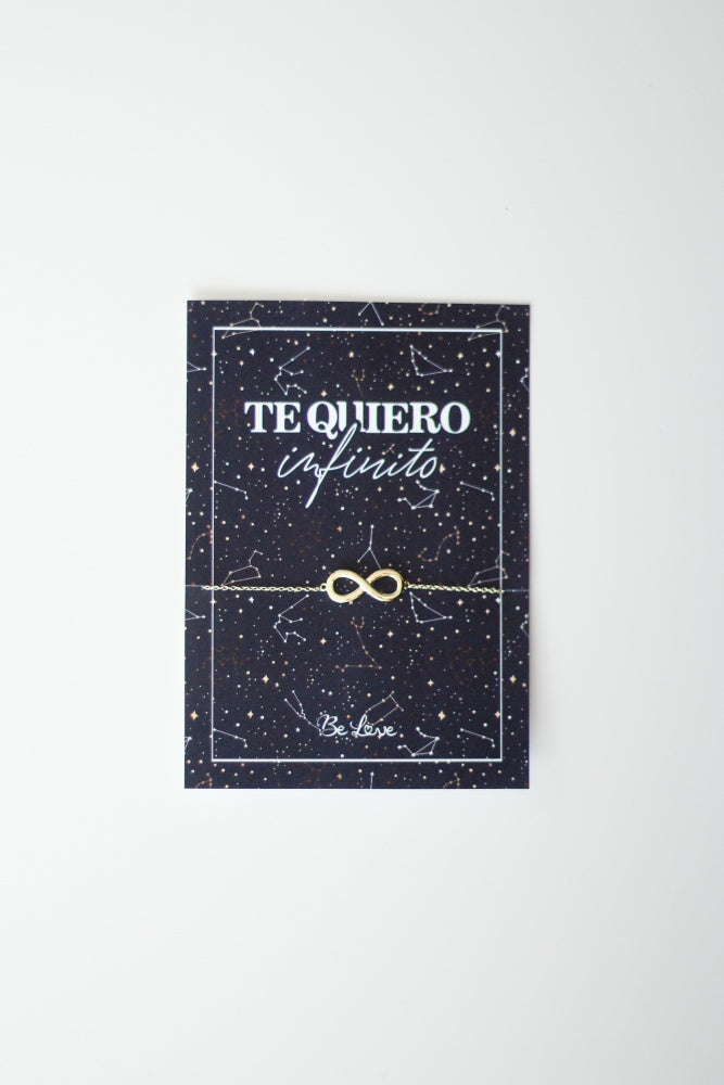 Pulsera TE QUIERO infinito, Plata Chapado Oro- Be Love