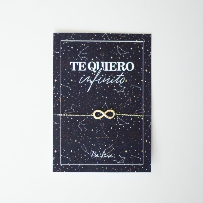 Pulsera TE QUIERO infinito, Plata Chapado Oro- Be Love