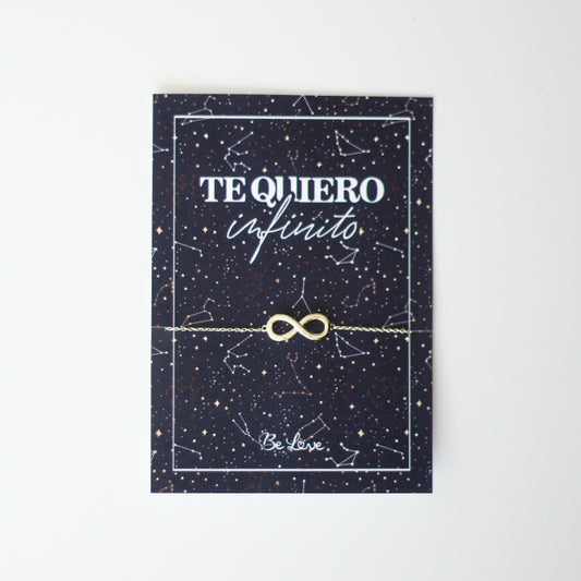 Pulsera TE QUIERO infinito, Plata Chapado Oro- Be Love